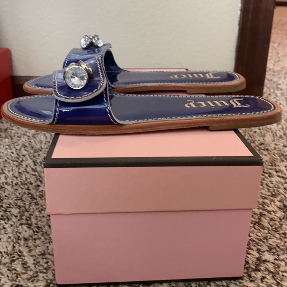 Juicy Couture Blue 3 Crystals Slip On Sandal - Picture 3 of 6